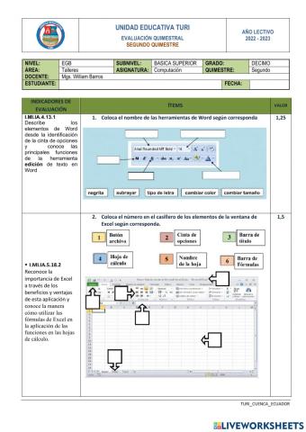 Evaluacion 2q informatica 10mo