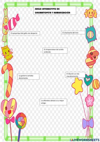 Onomatopeya y humanización