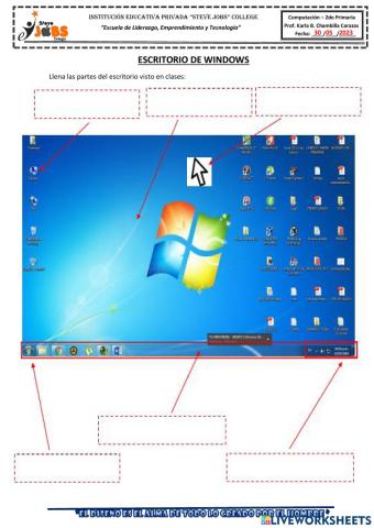 Partes del escritorio de windows