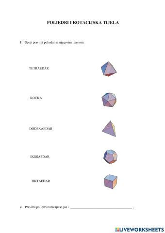 Poliedri i rotacijska tijela