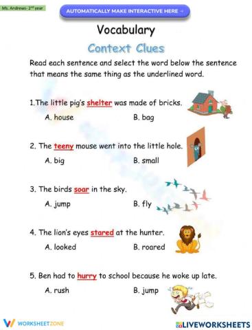 Vocabulary Context Clues