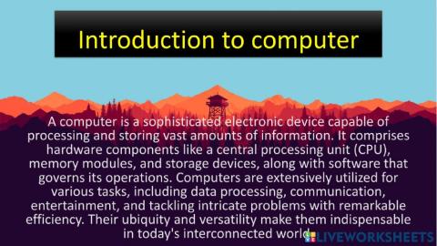 Introduction to computer