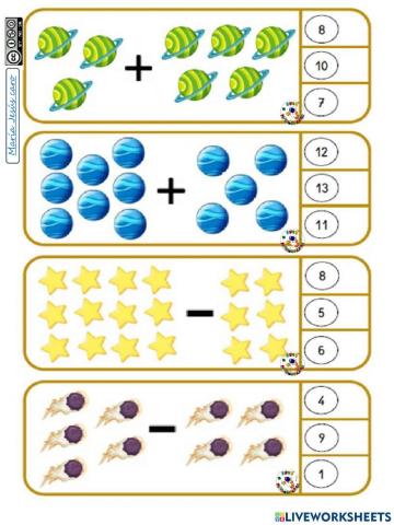 Sumas y restas sistema solar 3