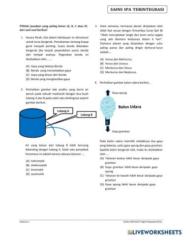 Seleksi ksm ipa integrasi