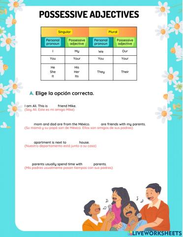 Possessive adjectives