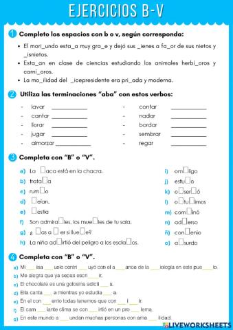 Reglas del uso de B y V