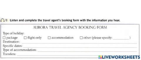 Booking a holiday