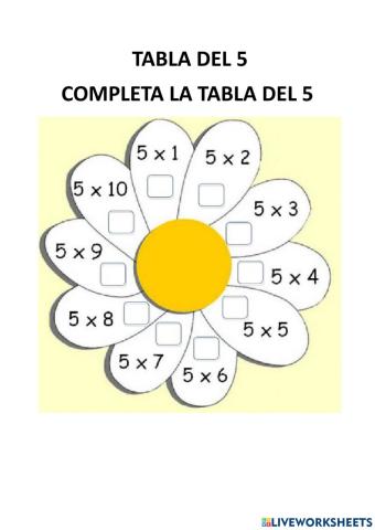 Tabla del 5