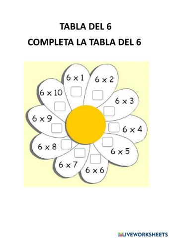 Tabla del 6