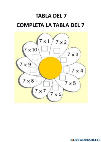 Tabla del 7