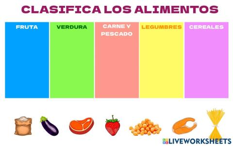 Clasifica los alimentos