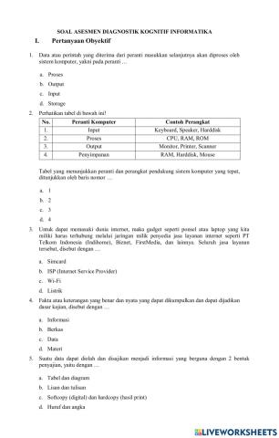 Asesmen Diagnostik Kelas 8