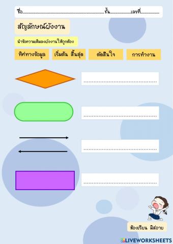 แบบฝึกหัด ป.2 สัญลักษณ์ผังงาน