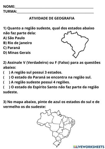 Atividade de Geografia