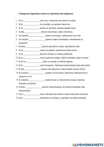 Imperfecto del subjuntivo