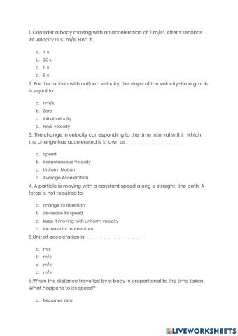 Motion in a straight line