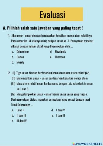 Sistem Periodik Unsur bagian 7