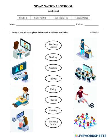 Match the activities