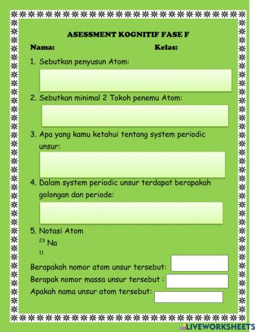 Asesment kognitif Fase F kelas XI