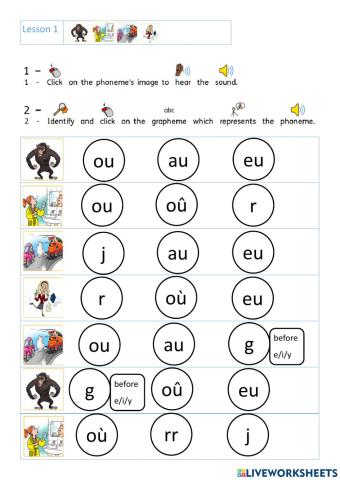 Lesson 1 phonics