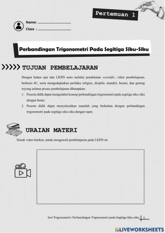 P.1 Perbandingan Trigonometri pada Segitiga Siku-siku