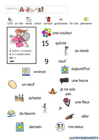 Lesson 6 - spot graphemes in words