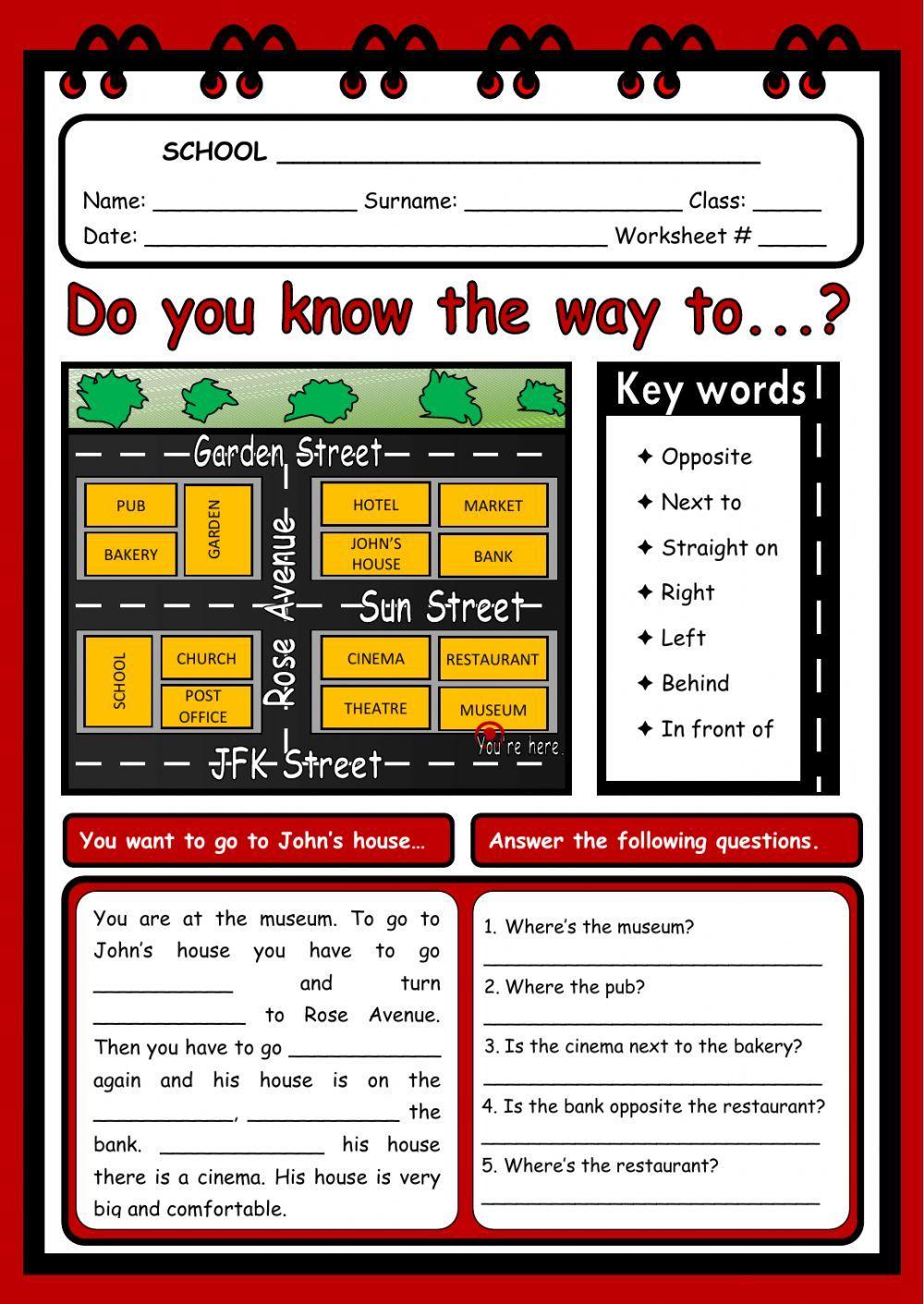 Giving directions online activity for 3rd grade  Online activities, Give  directions, English as a second language (esl)