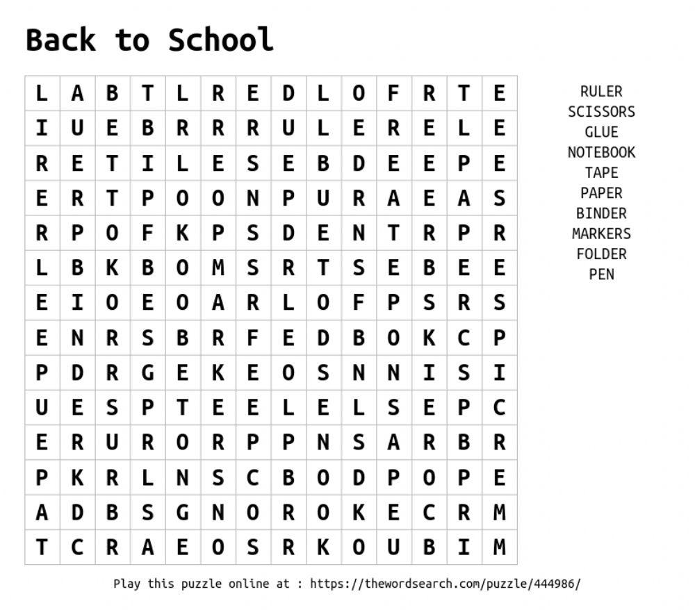 WORDSEARCH 6TO online exercise for