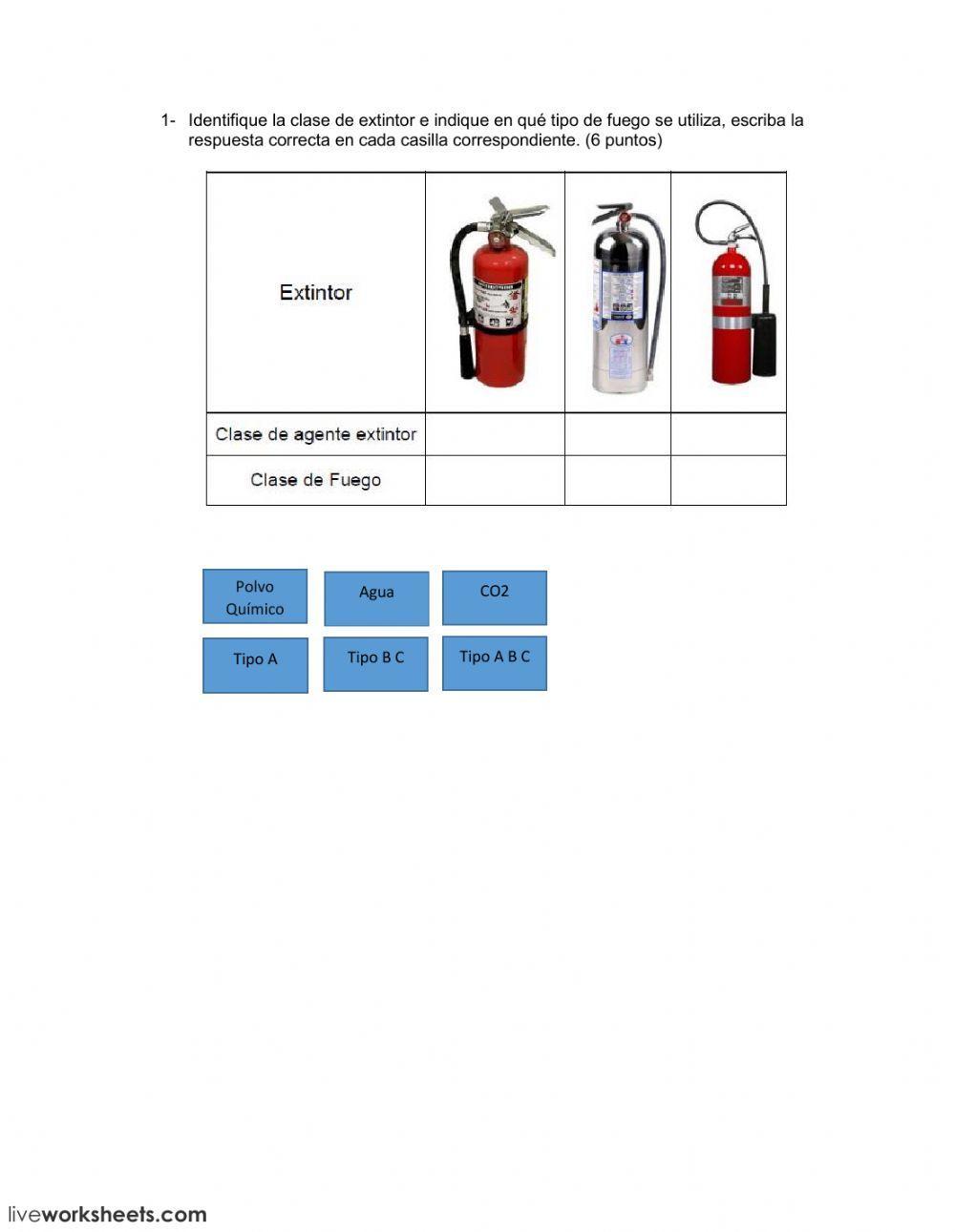 Extintores worksheet | Live Worksheets