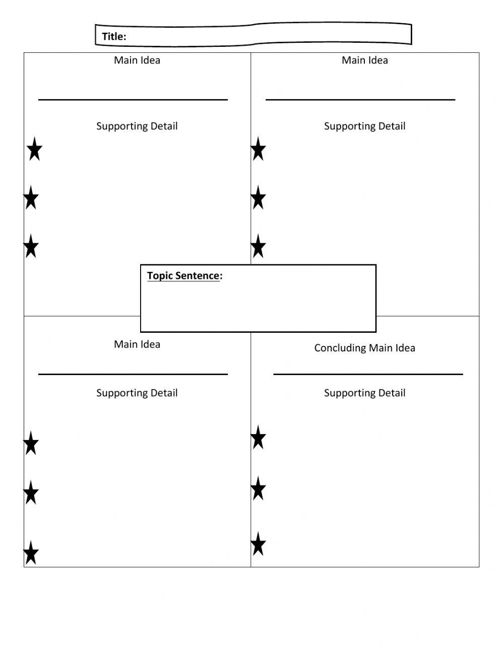 Square Graphic Organizer Worksheets
