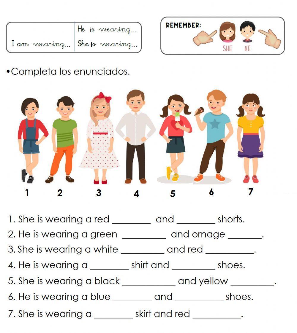 What are you wearing? free exercise | Live Worksheets