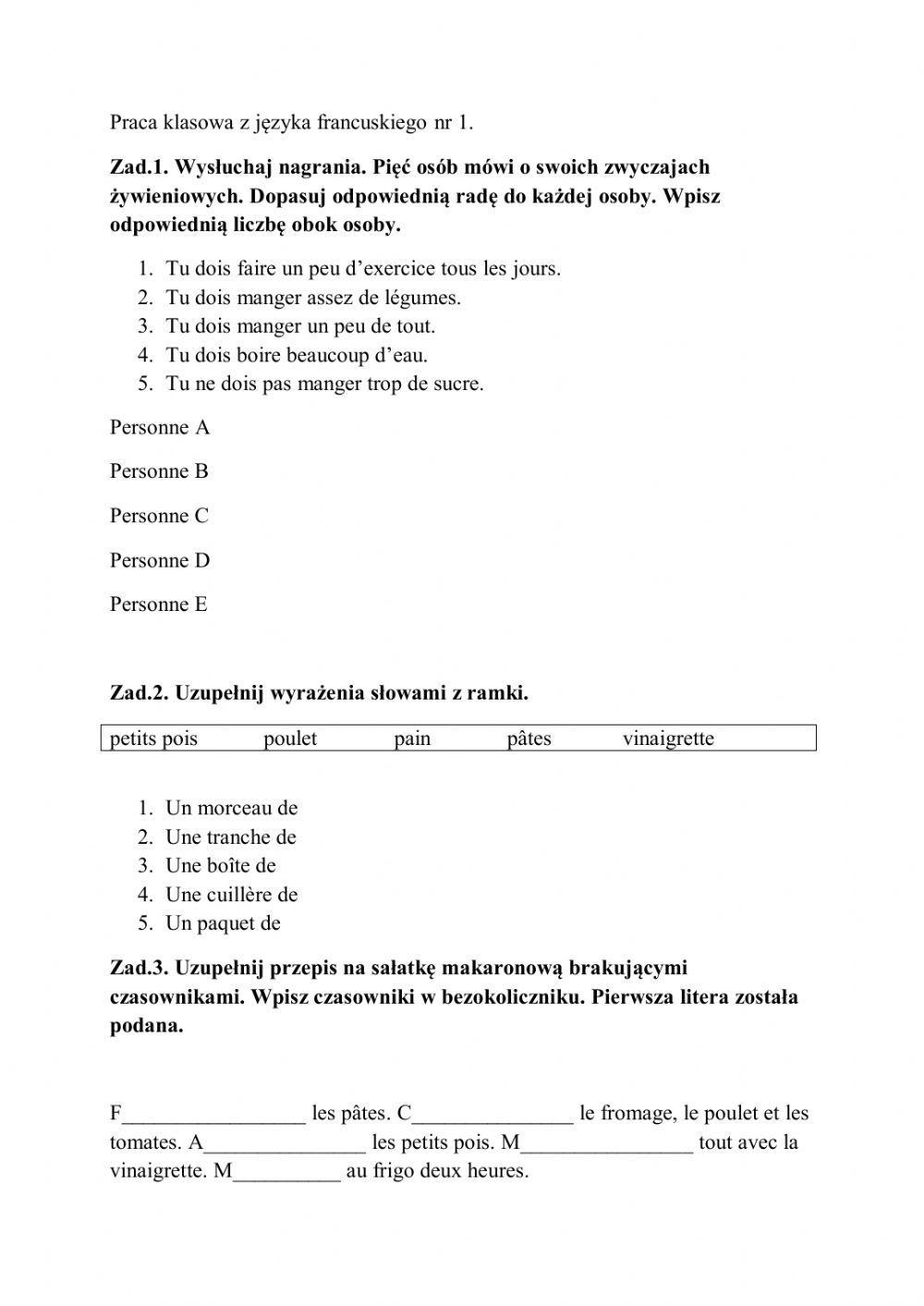 Adosphere 2 module 4 test worksheet | Live Worksheets