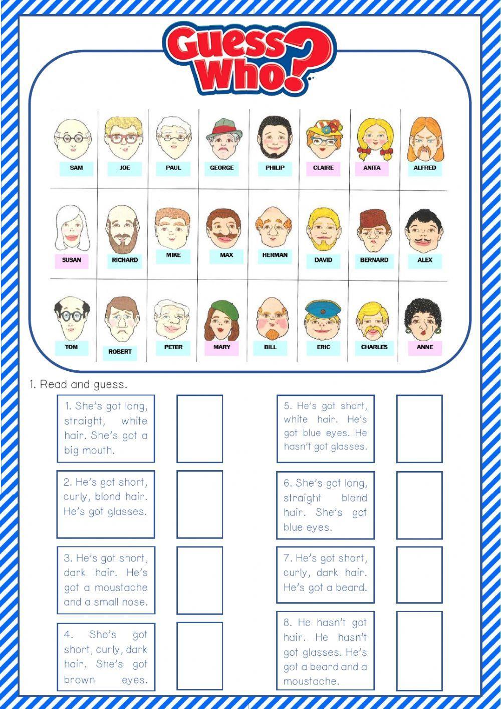 Guess who | Live Worksheets