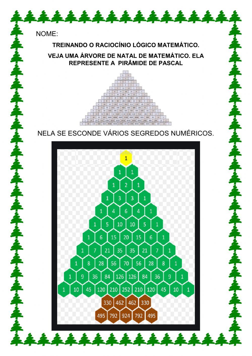 Árvore de Natal, estilo Pirâmide de Pascal worksheet | Live Worksheets