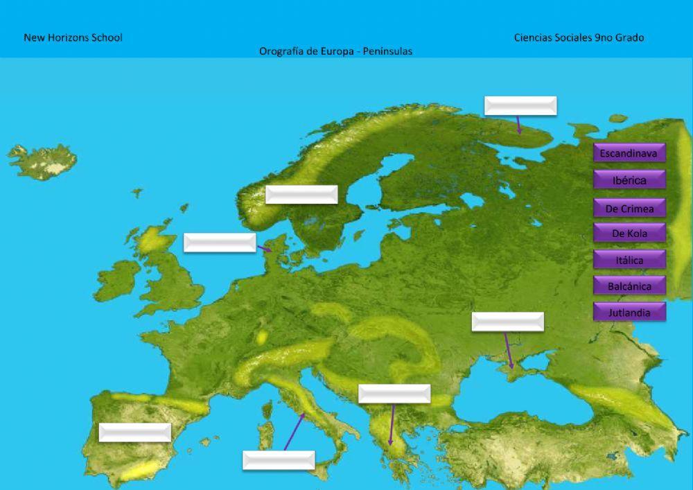 Orografía de Europa - Penínsulas