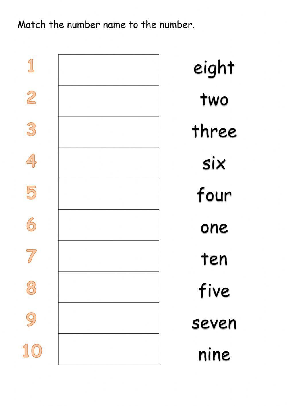 Number Names 1 to 30  1 to 30 Number Names and Worksheet