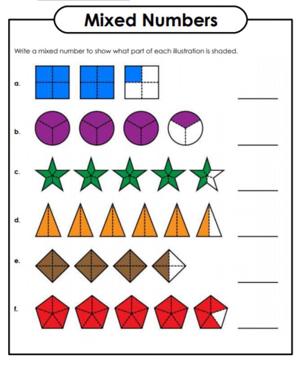 Mixed Numbers worksheet | Live Worksheets