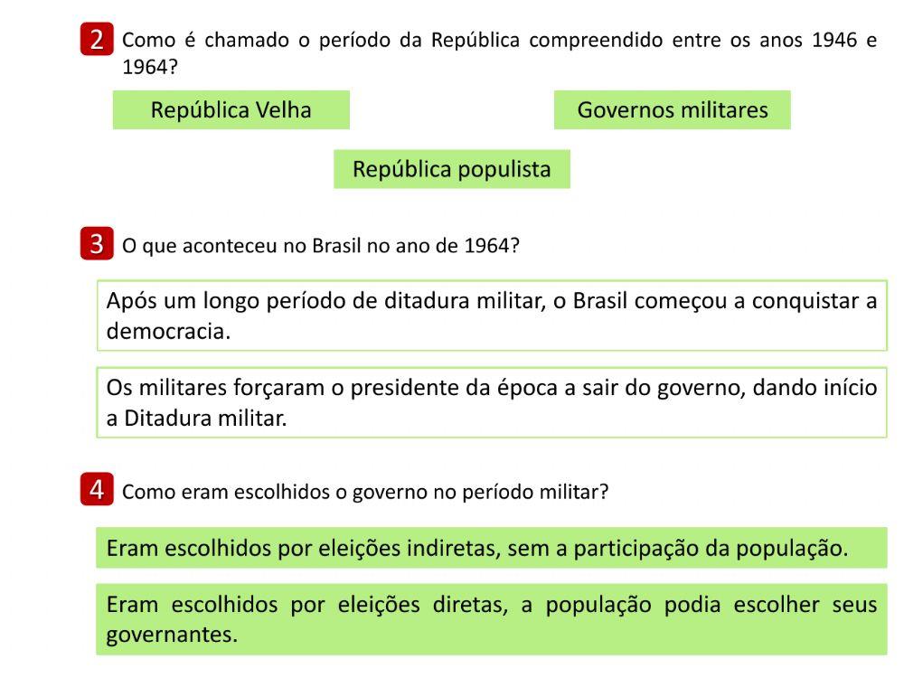 Brasil República worksheet