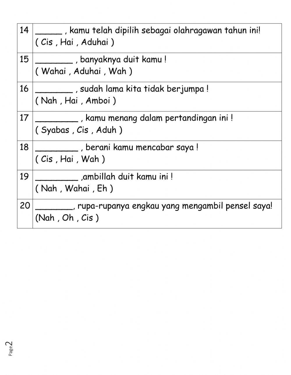 Tatabahasa Online Pdf Worksheet | Live Worksheets