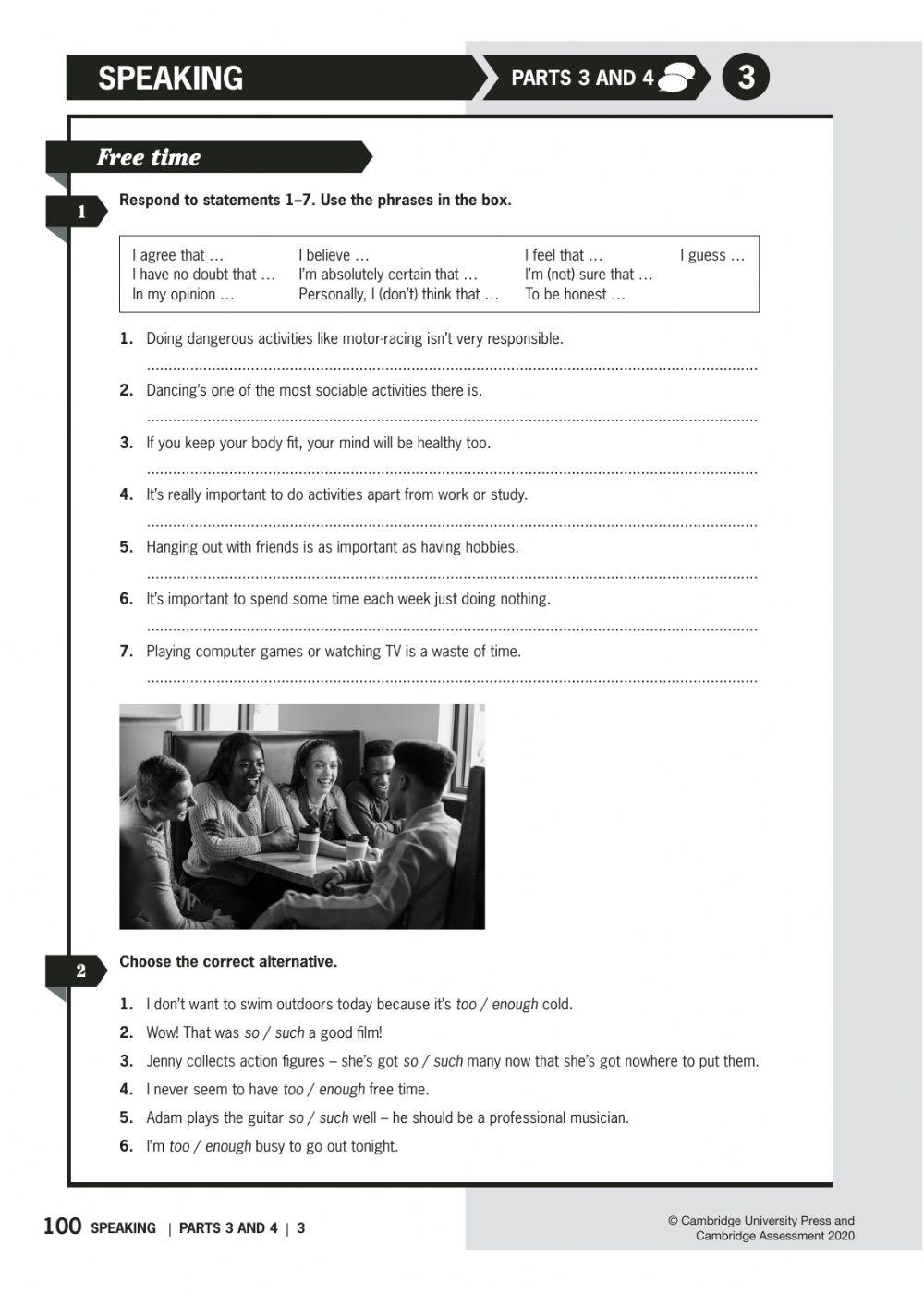 B1 Speaking Worksheet 3-4.3 online exercise for | Live Worksheets