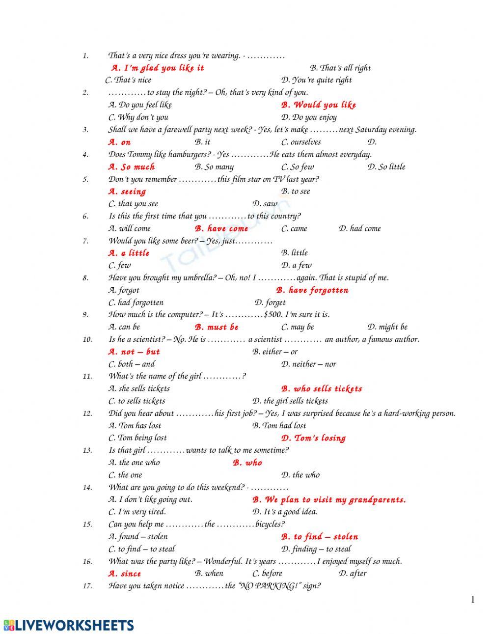 Common expressions