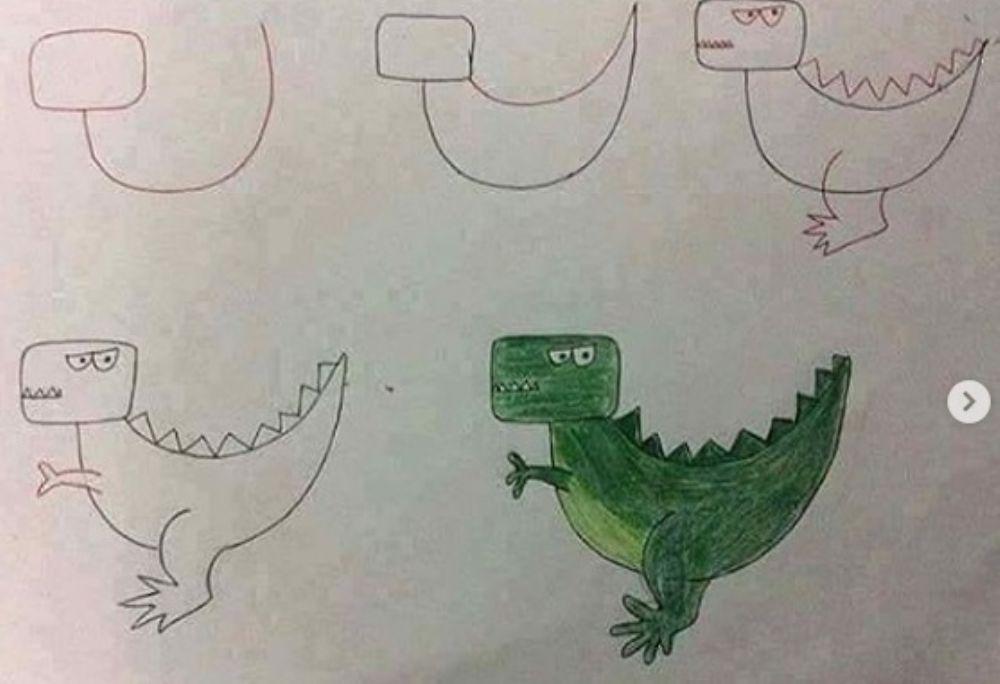 Cómo dibujar un dinosaurio