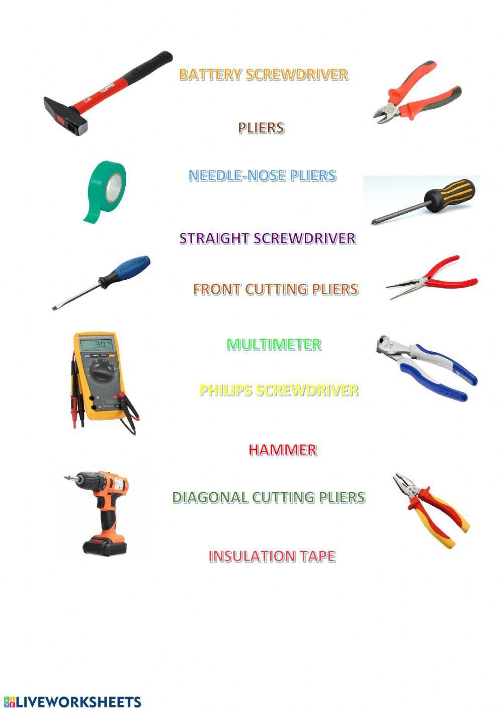 Electrician's tools worksheet | Live Worksheets