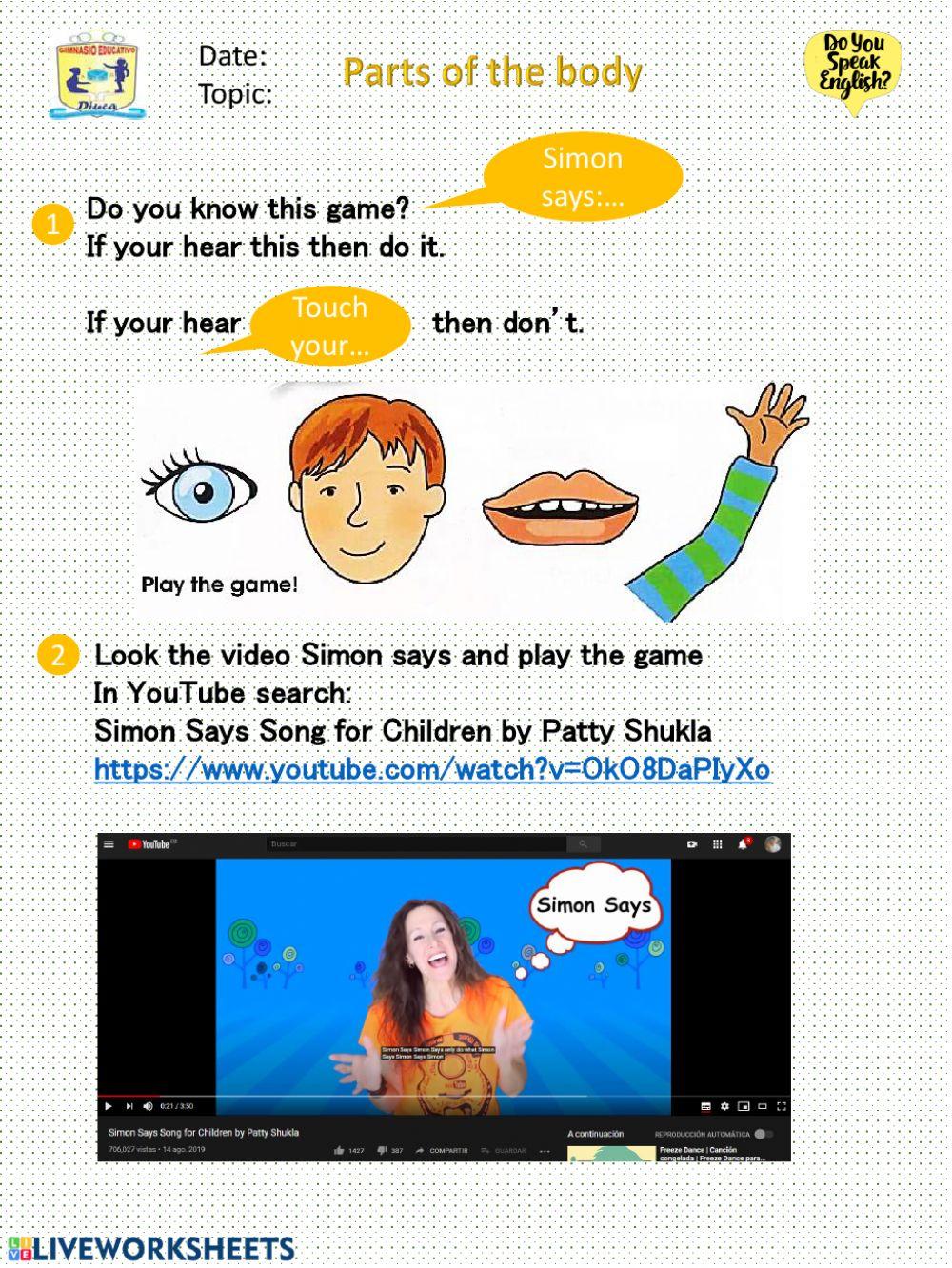 Simon Says Song for Children by Patty Shukla 