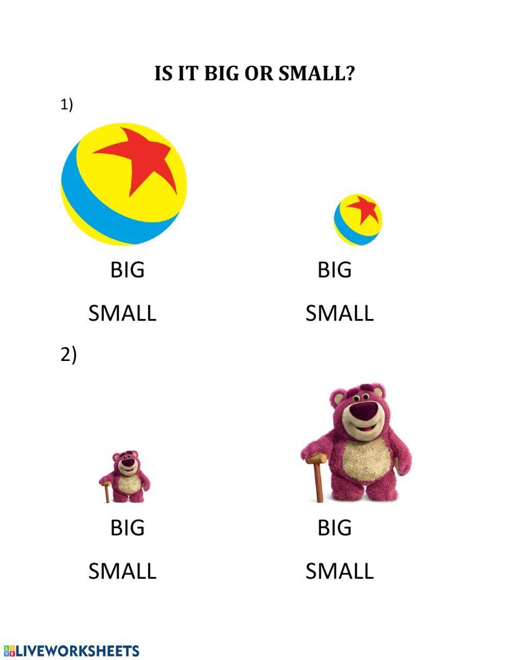 TOYS BIG AND SMALL finding specific…: English ESL worksheets pdf & doc