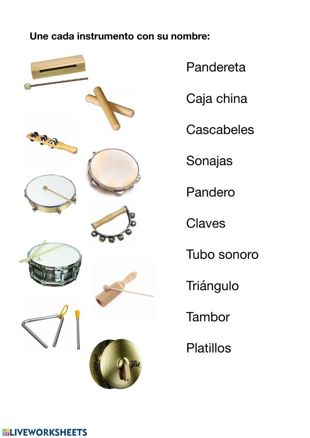 Instrumentos de percusión worksheet | Live Worksheets
