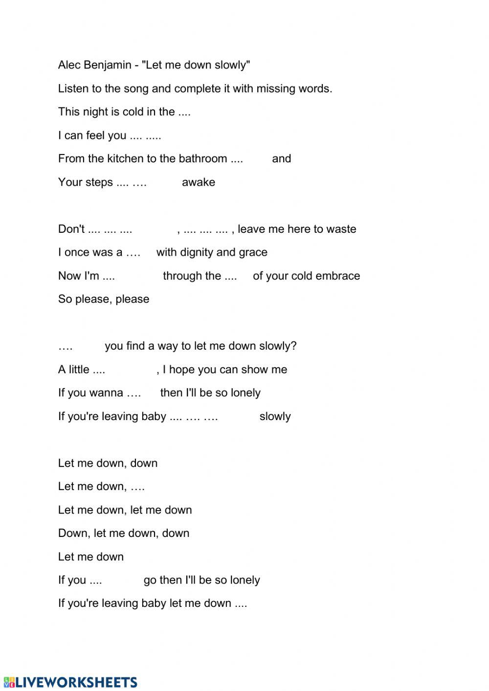 Song online exercise for Intermediate | Live Worksheets