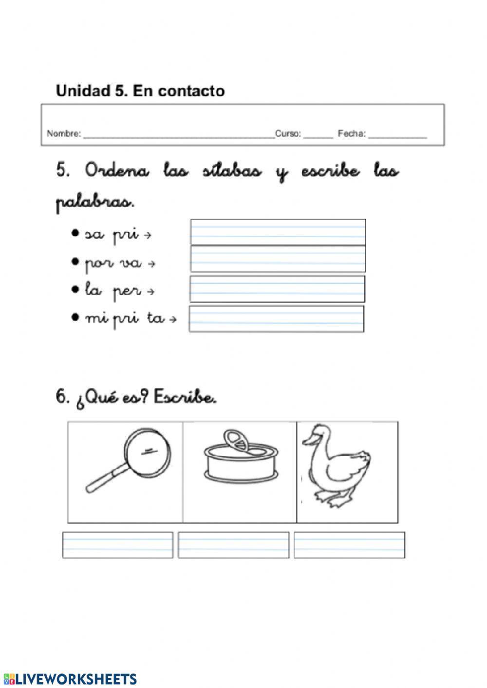 Lengua interactive worksheet for 1º primaria | Live Worksheets
