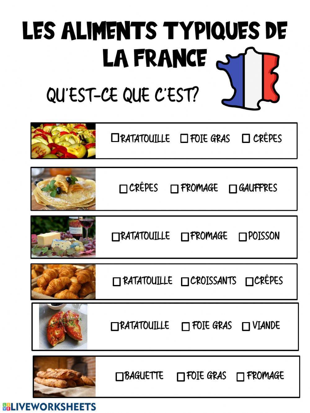 Aliments typiques de la France