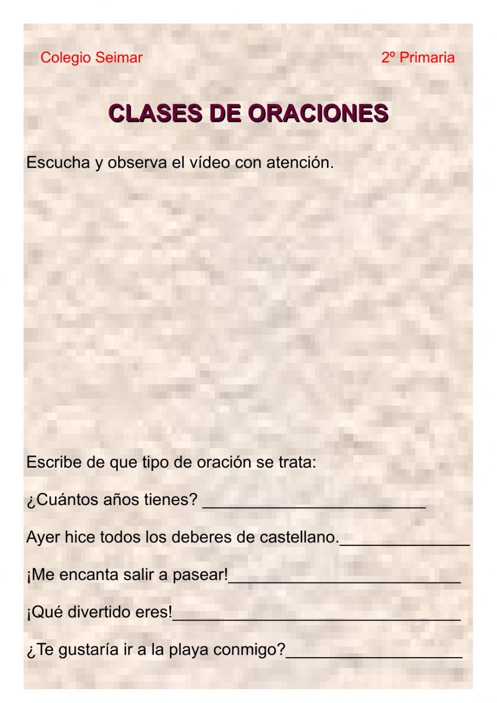 Clases de oraciones